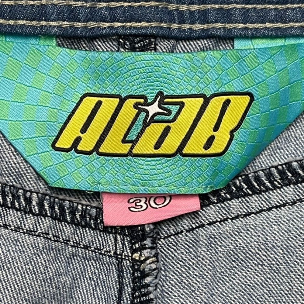 ALAB Jeans Men 30x31 Blue Denim Ultra Baggy Wide Leg Mega Rave Grunge Psycho Y2K - Picture 6 of 13